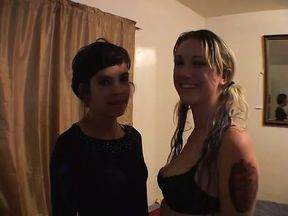 Sexy young lesbian whores are licking pussies and fucking pink dildo