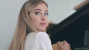 Adult Time - Lesbian Intern Haley Reed Seduces Boss Kenzie Taylor for Office Pussy Licking Session!