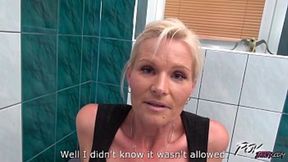 Blonde cleaning lady fucked by boss who can be her