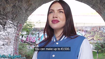 Busty Babe with Dick Sucking Lips Fucking a Stranger in Public POV Action