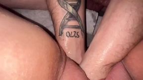 Amateur MILF wet sloppy squirting pussy double fisting and dick