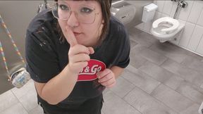 Trying to masterbate in public bathroom