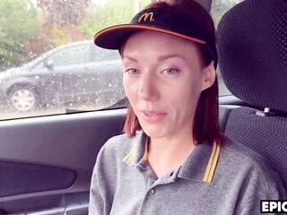 Massive ANAL Creampie with cute McDonald's worker