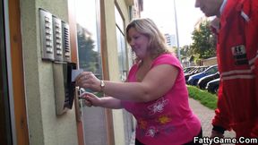 Stranger fucks huge tits chubby blonde fatty