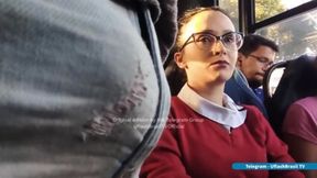 Hot Teacher Devours Bus Bulge Flash Explicitly!