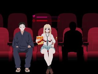 part three - Stranger begins to kindle blond hotty in the cinema and screws her next to his ally who doesn't notice (H game) My Suit-Up Darling in Cinema
