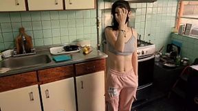 Hot service worker gets it in the kitchen