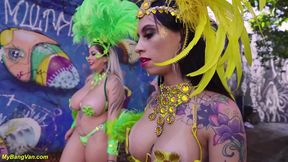 Latina appetizing sluts threesome porn video